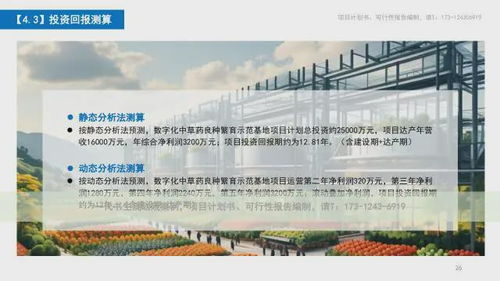 中草藥項目計劃書 科技農業項目 農業科技園區項目規劃方案